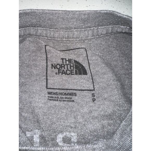North Face Men’s Short Sleeve T Shirt Gray Small White Logo Never Stop Exploring - Picture 4 of 5